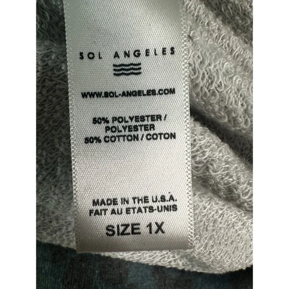 Sol Angeles Anthropologie Sweatshirt Womens 1X Animal Print Pullover Made‎ USA - Picture 10 of 12